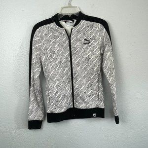 Puma Women's Black Printed Classic Full Zip Track Jacket - Size XS